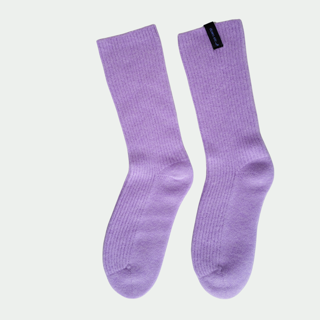 cashmere ribbed bed socks