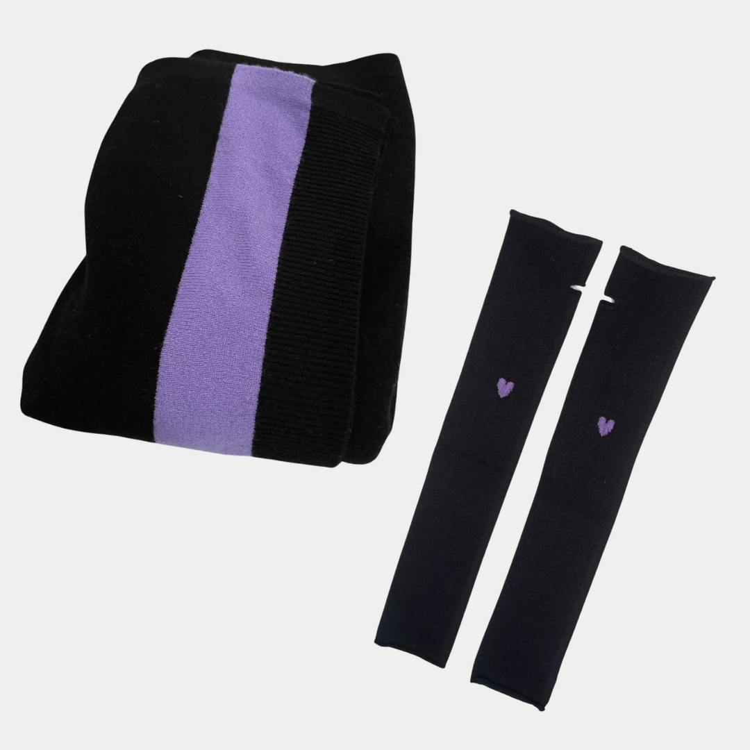 Limited Holiday Edition Periwinkle-Accented Cashmere Set