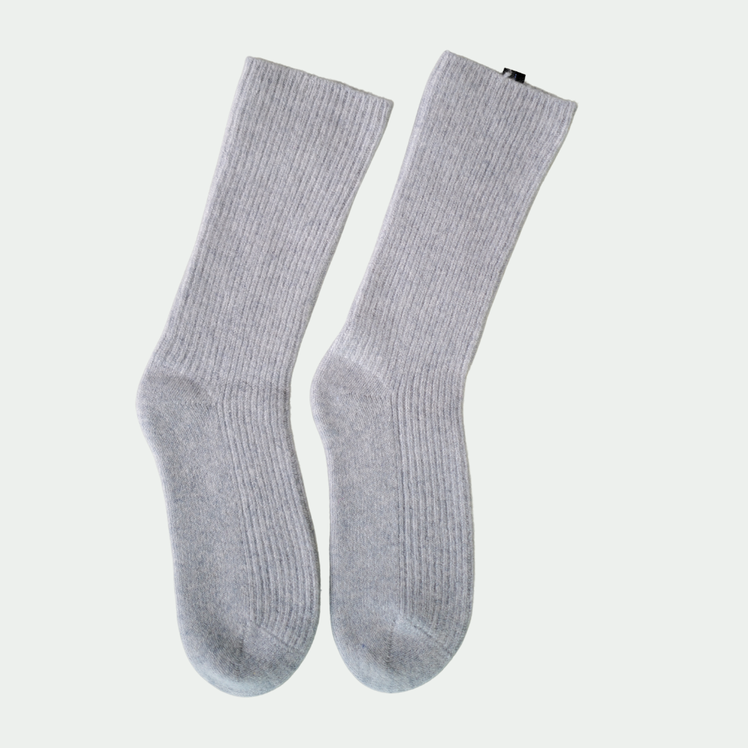 cashmere ribbed bed socks