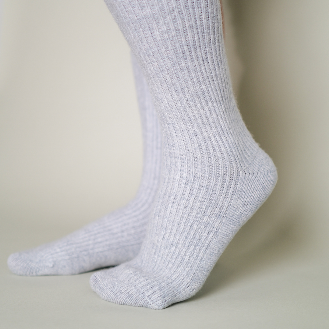 cashmere ribbed bed socks