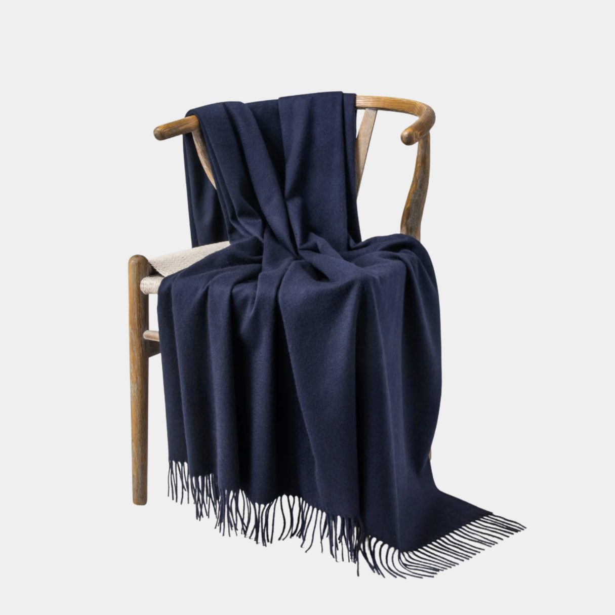 cashmere throw, moody blue