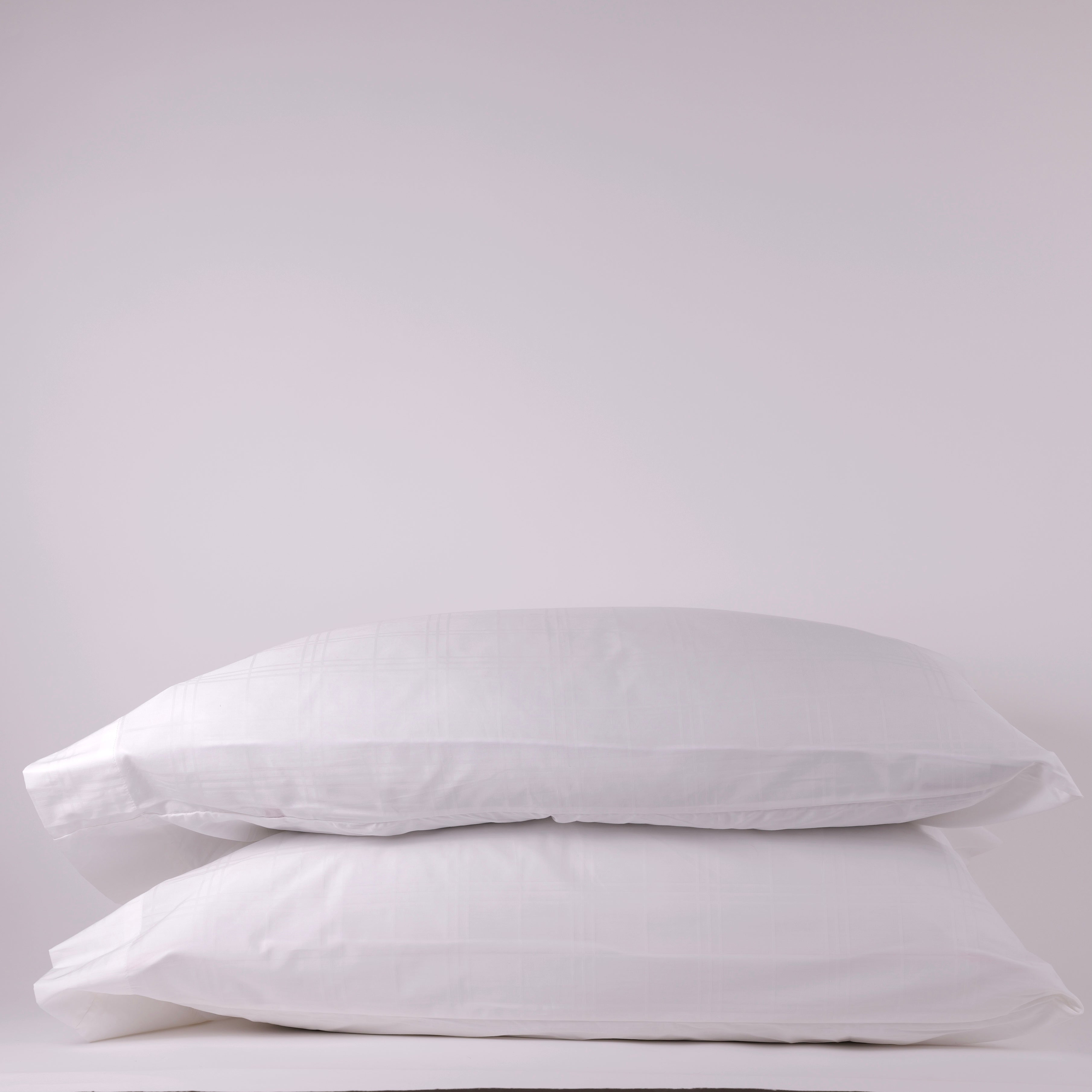 plaid tone-on-tone pillowcase, set of 2