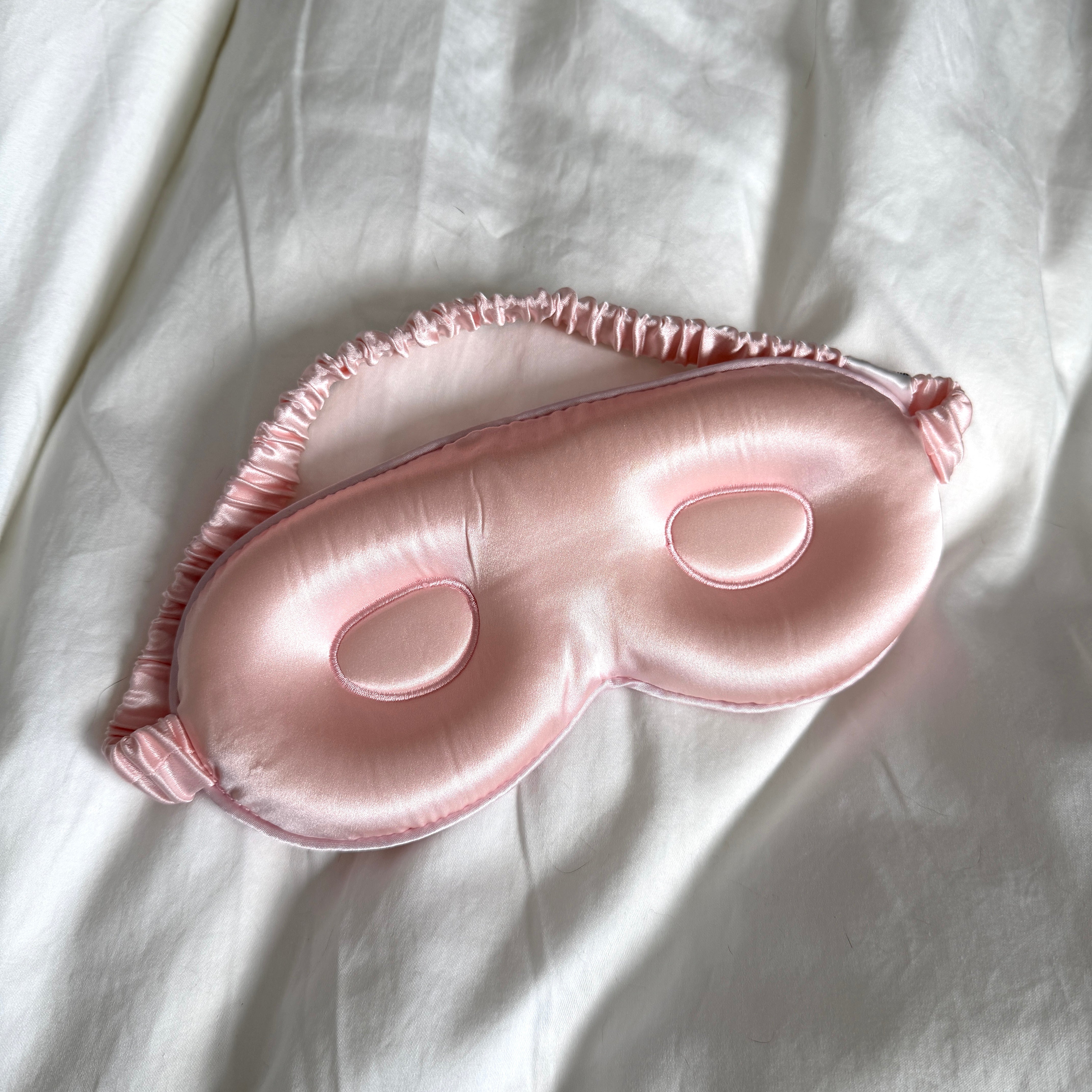eyes down™ silk eye mask rose quartz