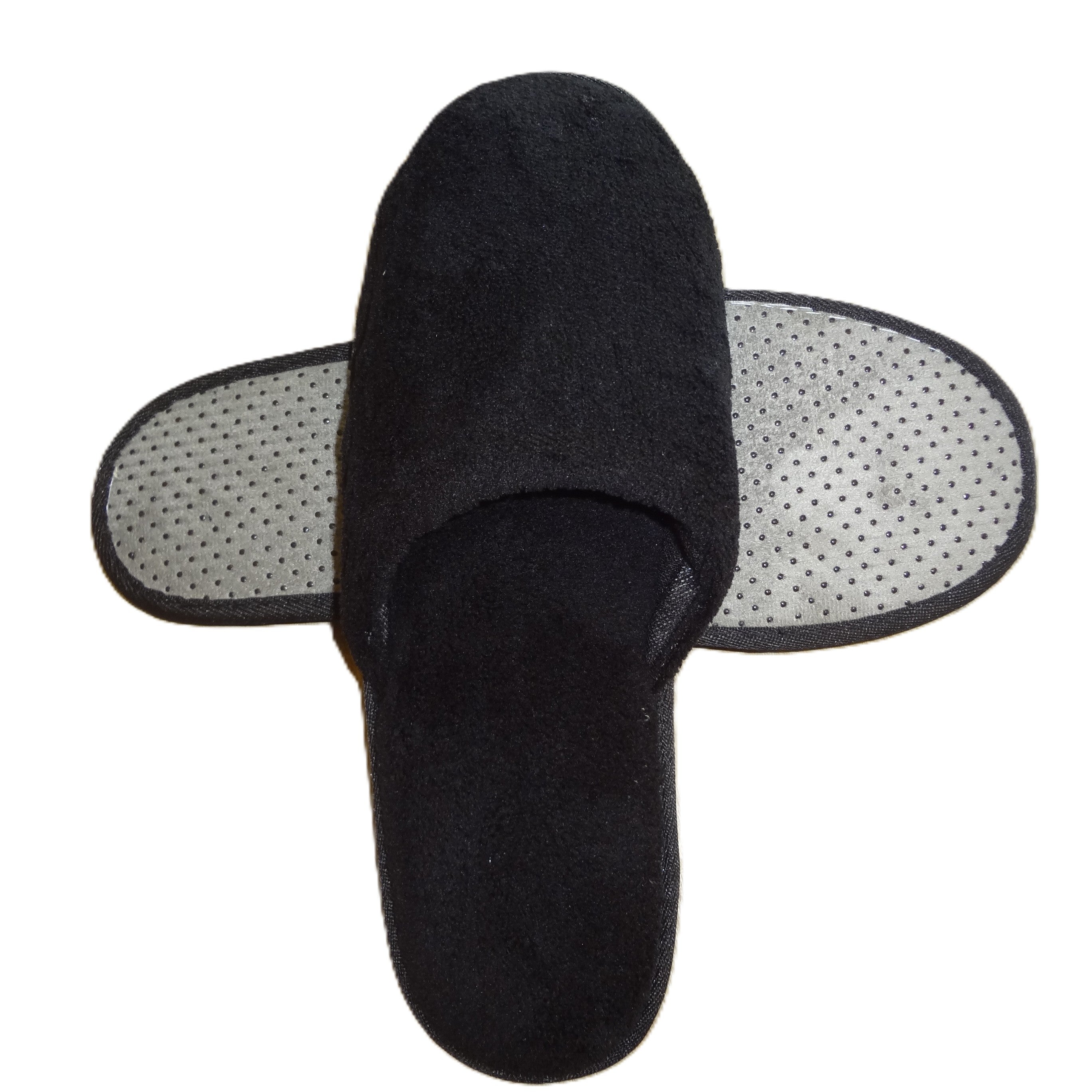 closed toe slide slipper, black