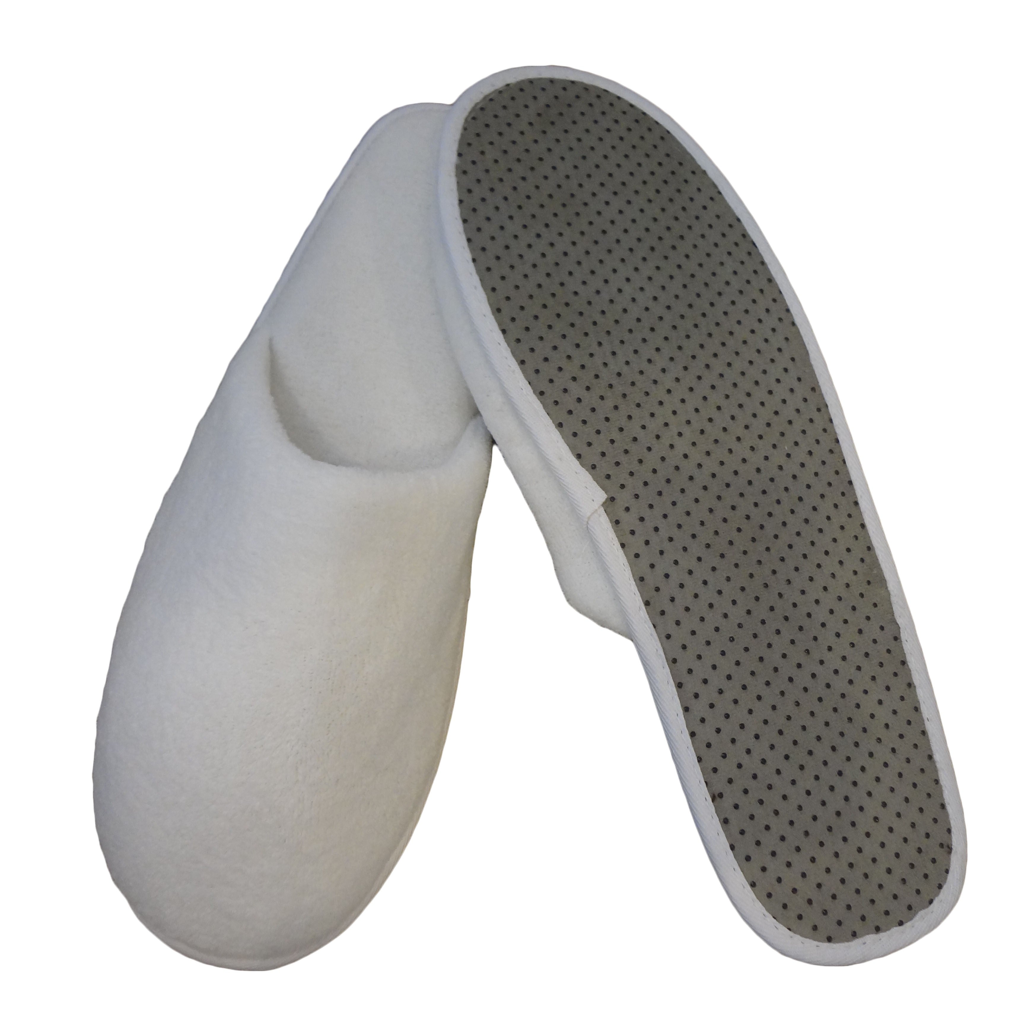 closed toe slide slipper, white