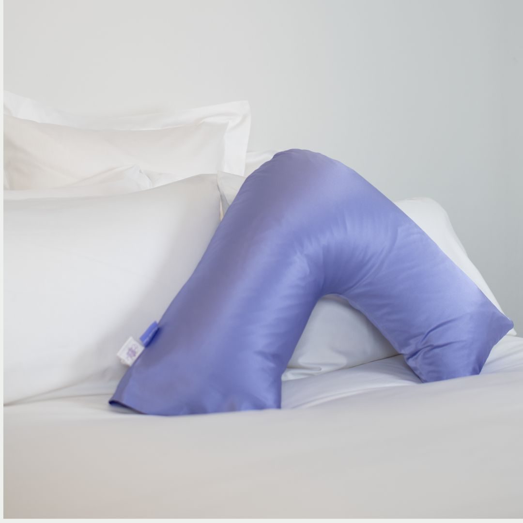 tiara cottons™ v-shaped periwinkle silk pillowcase