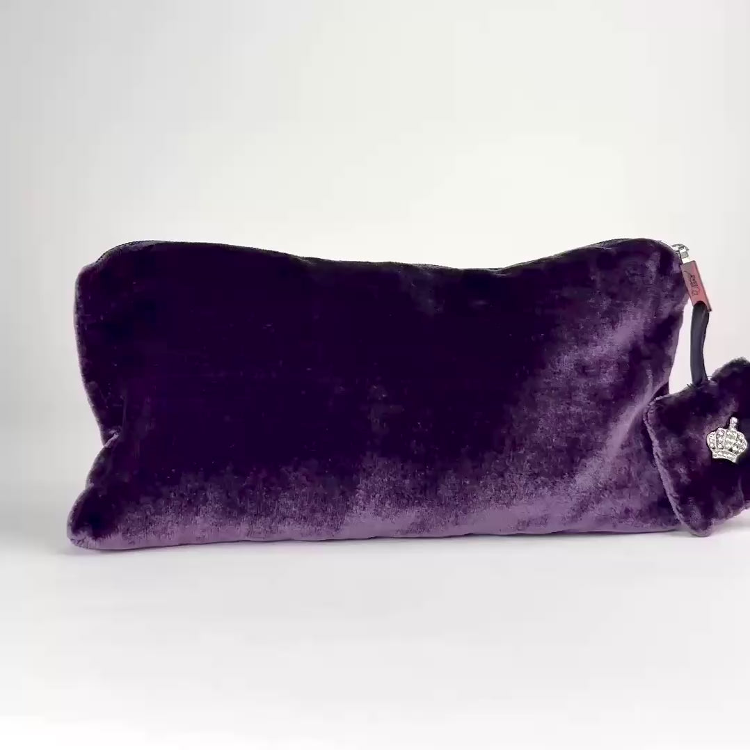 tiara silks® periwinkle pillowcase+velvet travel bag