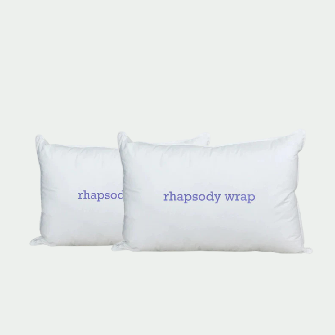 rhapsody wrap white goose down and white goose feather pillows with pillow protectors bundle