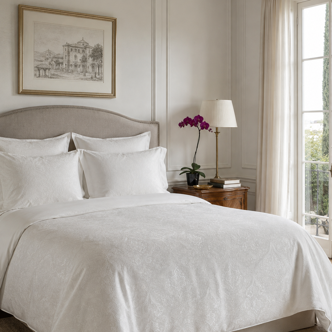 tuxedo sheet set with duvet cover