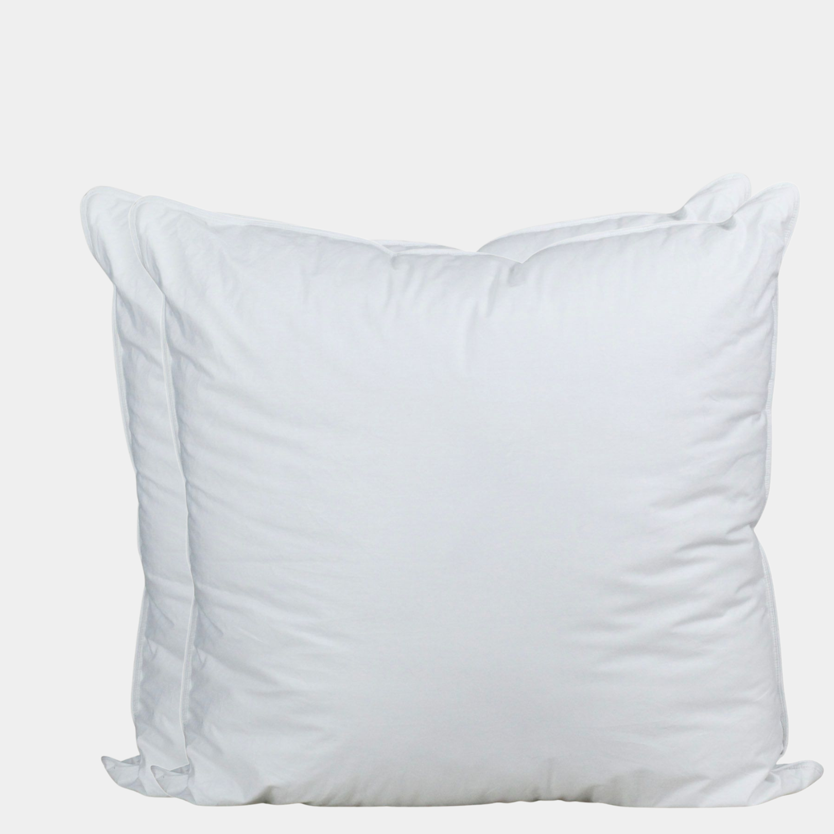 White Goose Down Euro Square Pillow Bundle: white goose down pillows and pillow protectors