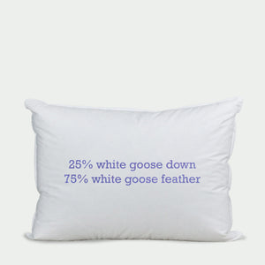 25%/75% white goose down and white goose feather pillow