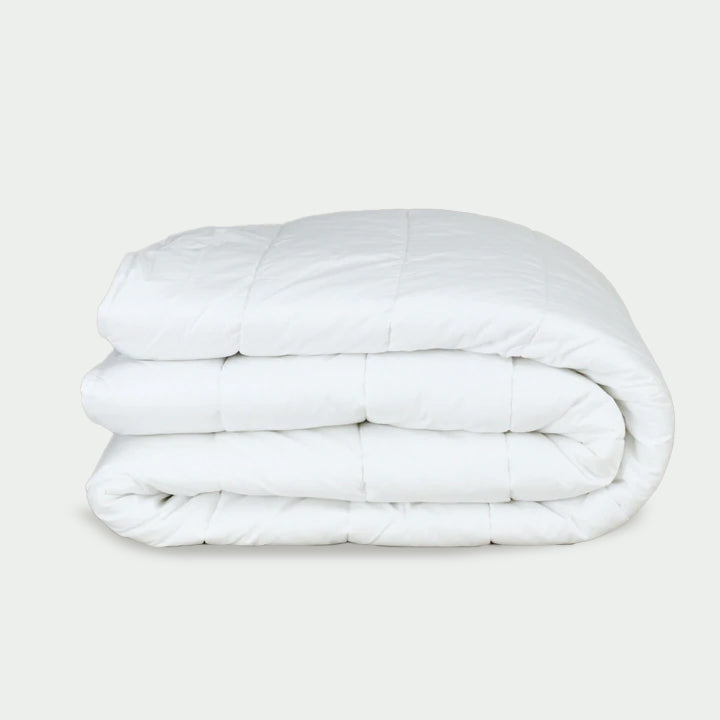 Essential Quilted Mattress Pad, Poly-Cotton, White