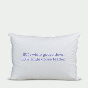 50%/50% White Goose Down and Feather Pillow