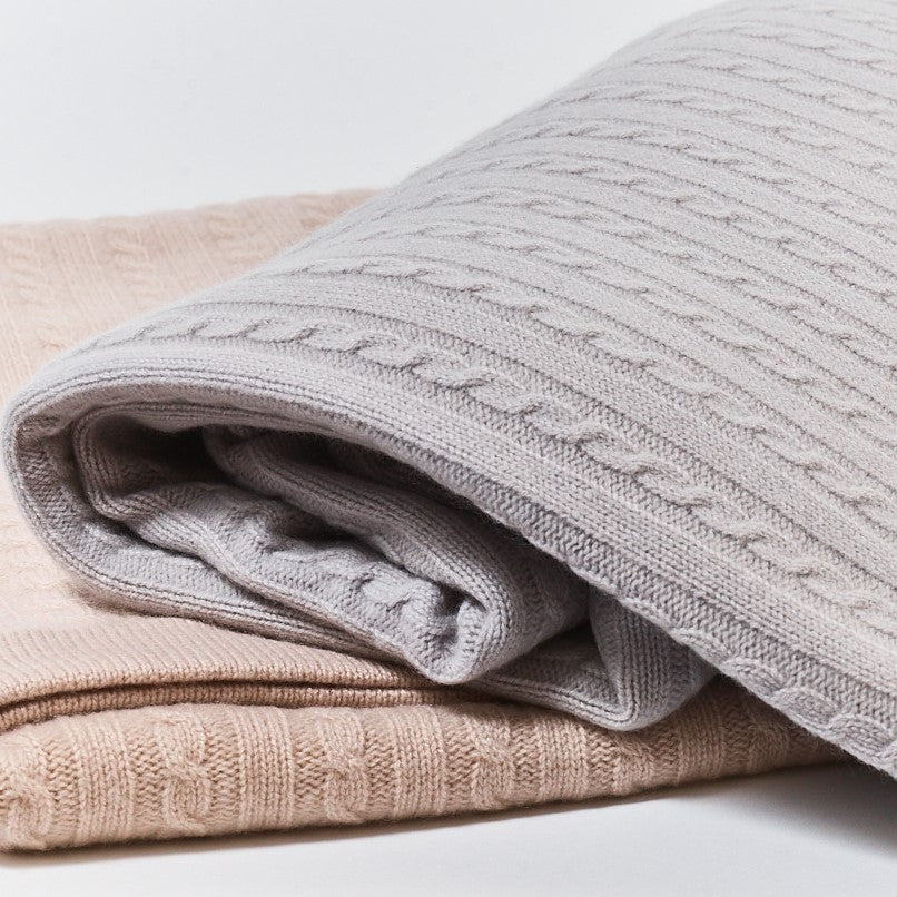 Cable Knit Cashmere Throw