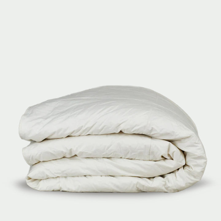 d.o.e.® white goose down comforter with organic cotton ticking, all-seasons weight