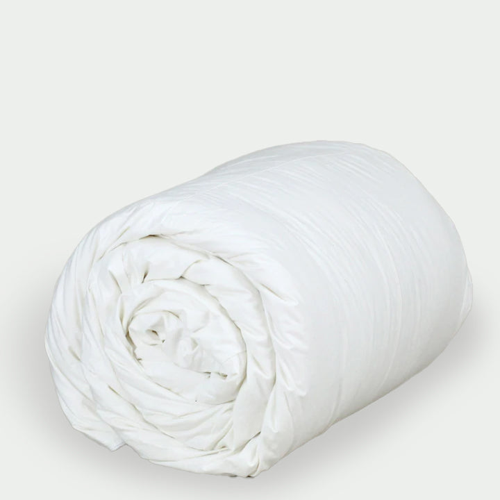 essential white goose down comforter, summer weight