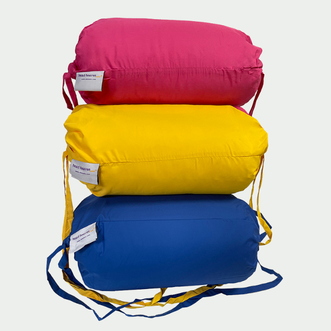 head heaven® travel pillow, pillowcase, and knapsack in colors