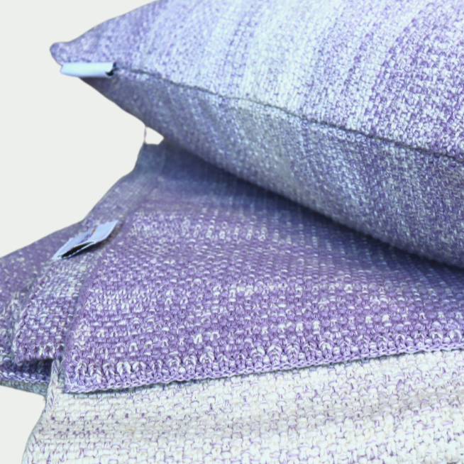 purple knitted throw