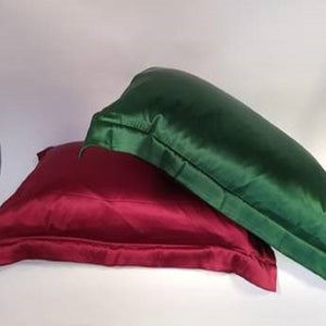 Tiara Silks® Emerald Green Silk Pillowcase+Emerald Green Velvet Travel Bag