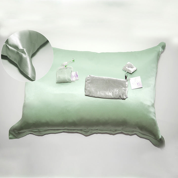 Tiara Silks® Sage Pillowcase+Jade Velvet Travel Bag