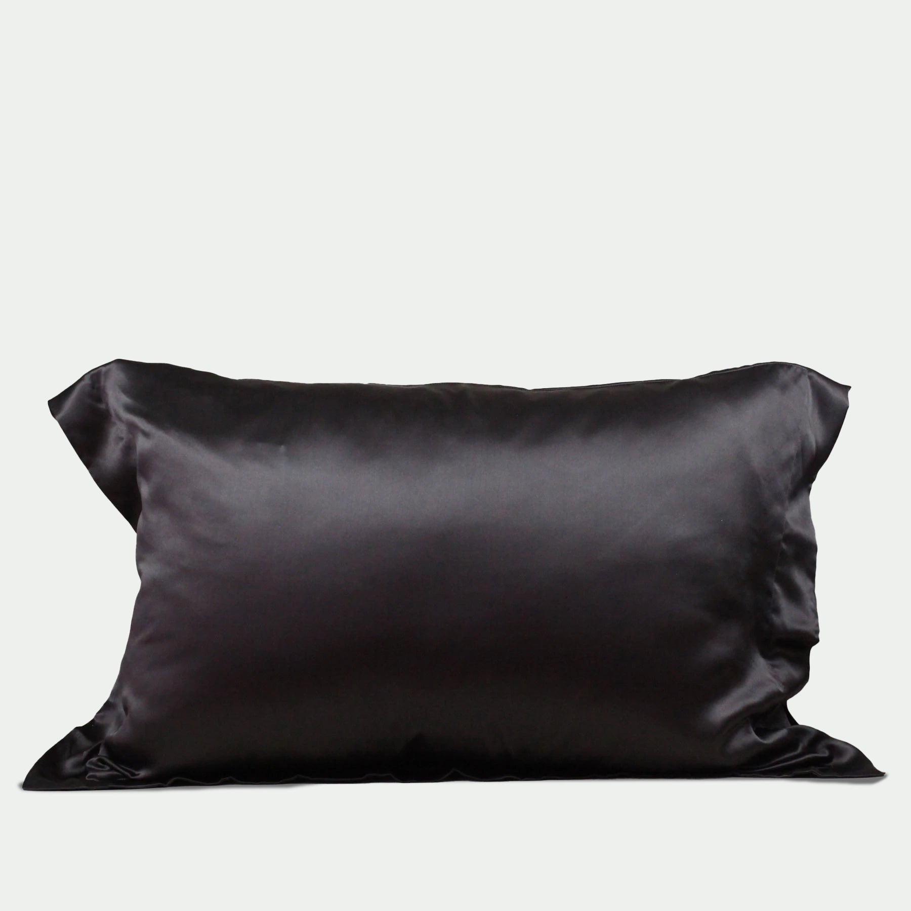 tiara silks® onyx silk pillowcase+black velvet travel bag