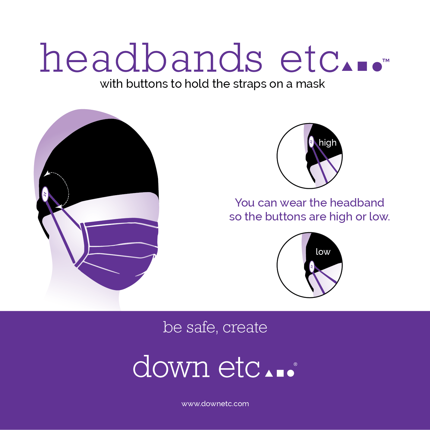 Headbands Etc™ Comfort Headbands, Set of 3, Black